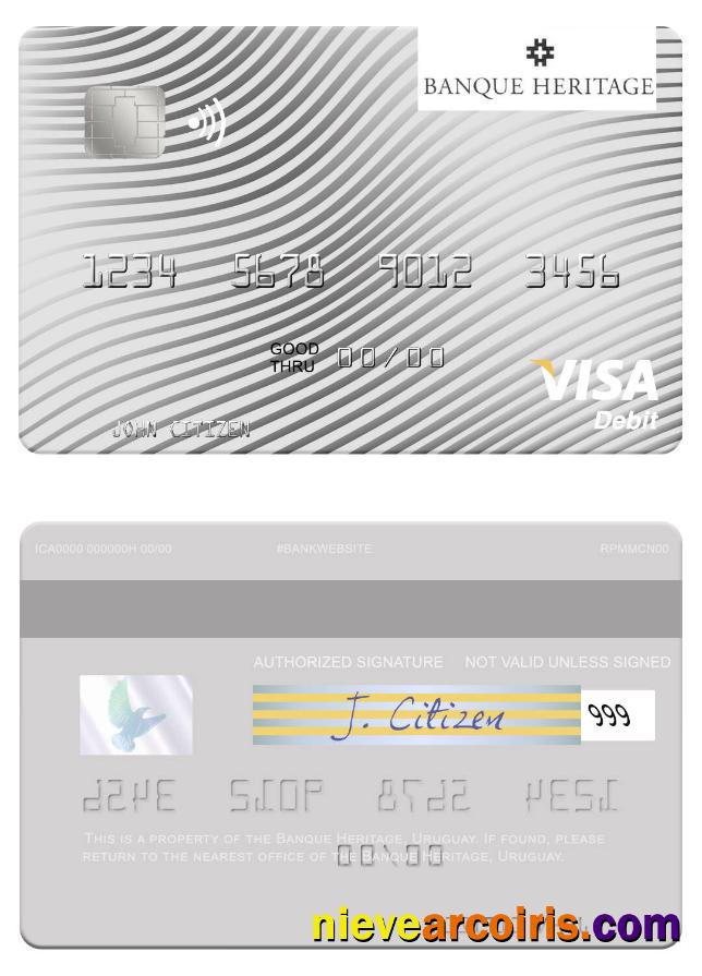 Uruguay Banque Heritage visa debit card